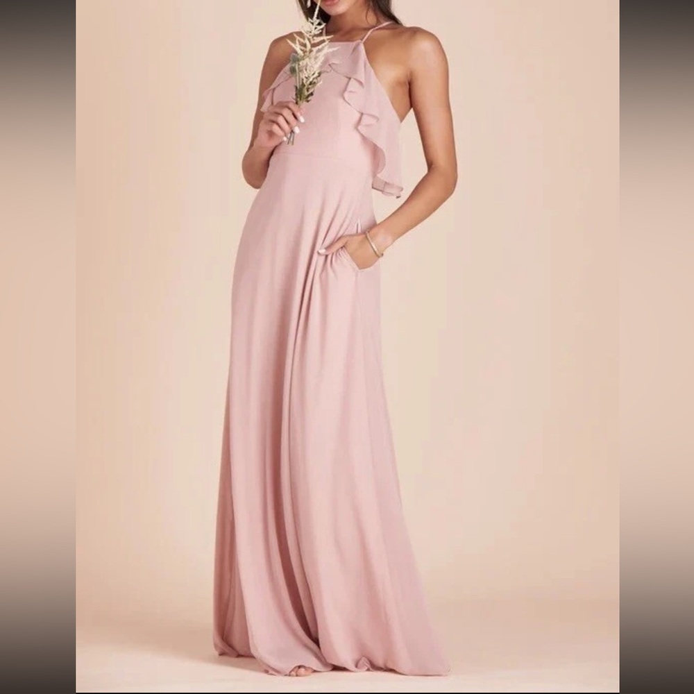 NEW Birdy Grey JULES DRESS CHIFFON DUSTY ROSE MEDIUM NWT - Picture 2 of 11